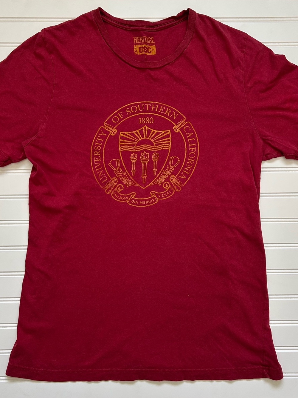 USC Trojans Southern California Heritage Seal Graphic T-Shirt Size Large